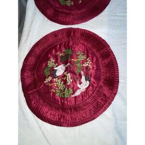 vintage round embroidered satin pillowcases